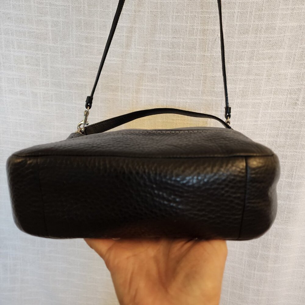 Coach Park Leather Mini Duffle Blk Pebbled Cross Body & Shorter Handle Bag A303 - Picture 9 of 15